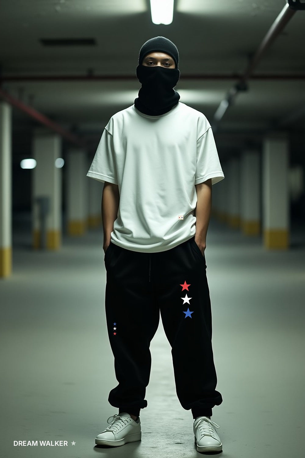Star Set on model, white tee